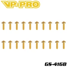 VP-PRO GS-416B 4mmx16mm Gold 12.9 Alloy Steel Button Head Screws (20) RC Car