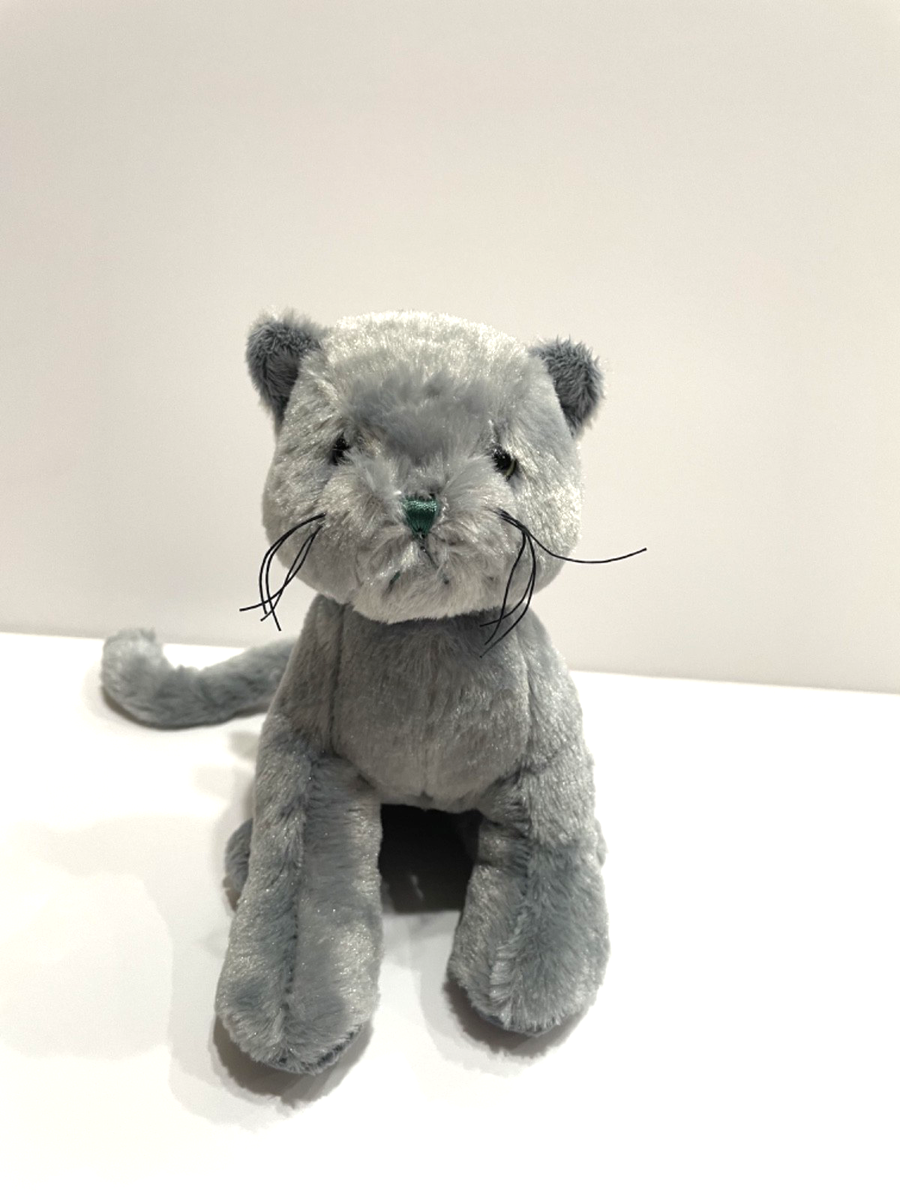 Webkinz Charcoal Cat Plush No Code Tag Gray Blue Kitten HM152 Ganz