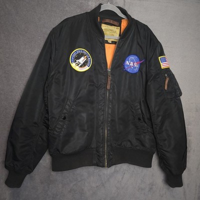 Alpha Industries Jacke Herren 2XL schwarz MA-1 NASA 100th Shuttle Mission Bomber
