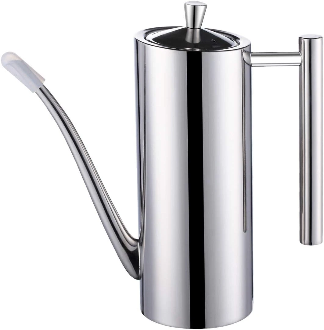 Sumerflos Olive Oil Dispenser Bottle Stainless Steel, 24 Ounces, Silver