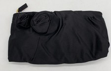 PRADA Black Satin Rose Clutch Bag w/ hand mirror 