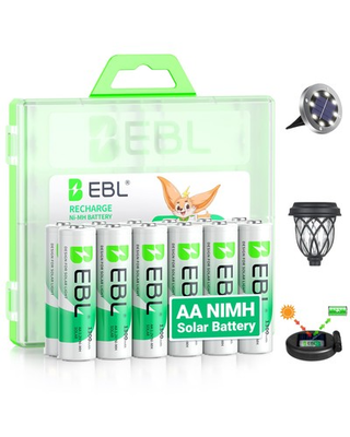 #ad EBL Solar AA Battery Rechargeable Batteries for Outdoor Solar Lights 1300mAh $20.60