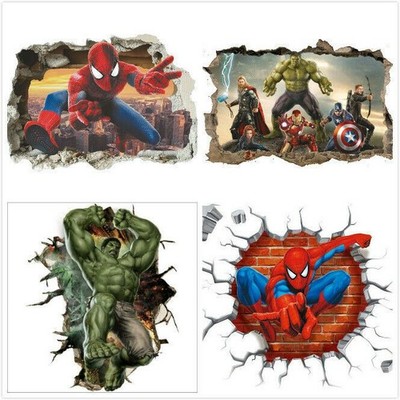 Spiderman Superheld 3D Wandsticker Kinder Jungen Zimmer Vinyl Aufkleber Zimmer Wand Papier