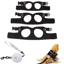 Bearded Dragon Harness and Leash Set, 3 Sizes Super Leather Bearded Dragon Ve...
