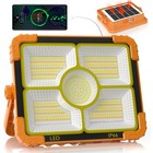 100W LED Solar Work Light, 466 LED 10000LM Magnetic Worklight with 5 Modes, 1...