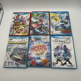 Nintendo Wii U 32GB Console Bundle GamePad Controller 6 Game Lot Mario Pokemon