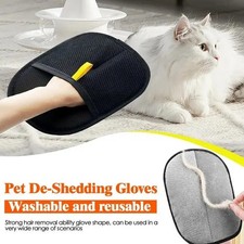 Pet Static Hair Removal Gloves Double*Sided Grooming Gloves For Cat Dog Reusable