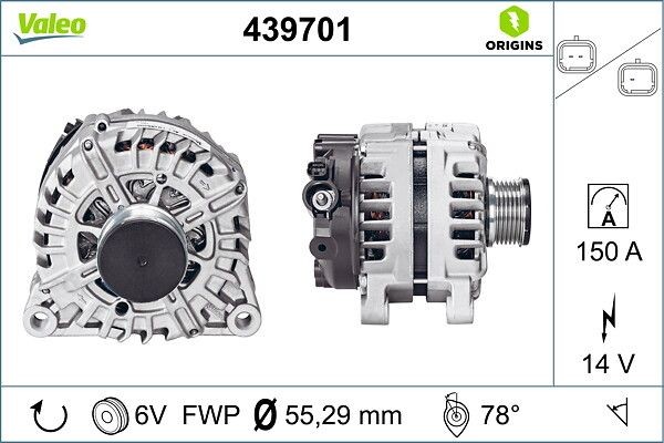 Valeo Generator FüR CitroüN DS Passend FüR Fiat Peugeot-image
