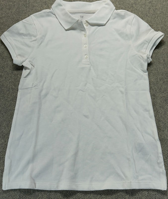NWT Lot of 2 Gap Girls School Uniform Polo Shirts White Short Sleeve XXL