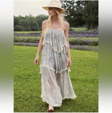 Zara Printed Lace Trim Tiered Ruffled Dress NWT Size Small