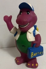 Vintage Barney The Purple Dinosaur Back to School Coin Bank 1993 Lyons Group F/S