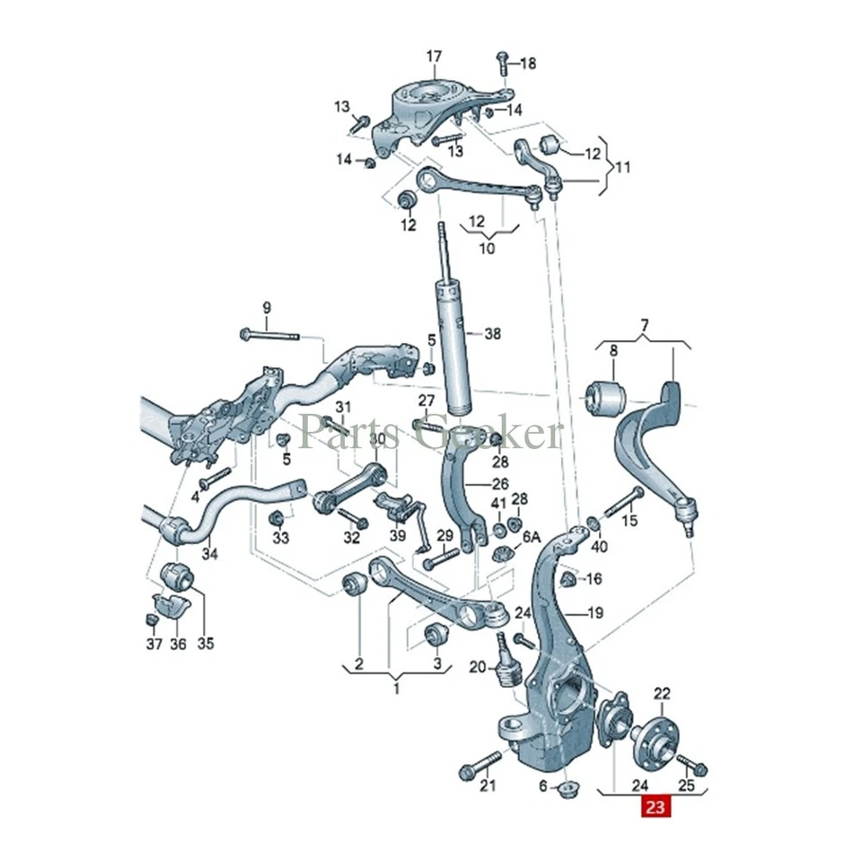 Wheel Hub Bearing Kit 8K0407625A OEM for Audi Quattro A4 A5 A6 Q5 RS Models Foto 4 de 4