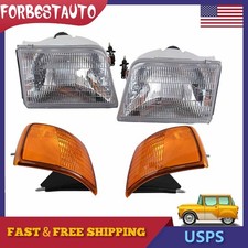 For Ford 93-97 Ranger Combo 4 Piece Headlight Turn Signal Lights 1993-1997