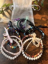 Stone bead bracelet sets for women