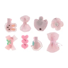 Cute Fish Flower Style Hair Clips Hairdo Clips for Girls for Children Pink 8 Pcs