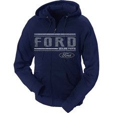 CHECKERED FLAG SPORTS FORD GENUINE PARTS BLUE FULL ZIP HOODED SWEATSHIRT 30800