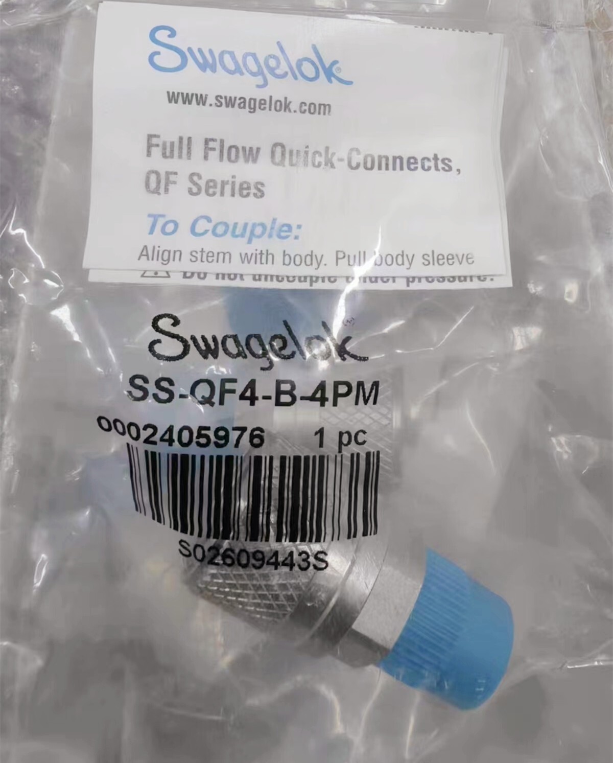 1PC Swagelok SS-QF4-B-4PM card pipe joint