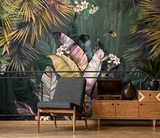 Wallpaper Green Tropical Leaves Wallpaper Mural Peel and Stick Exotic Jungle