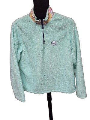 Fraternity Collection Ladies Green Medium Bowtie Symbol 1/4 Zip Fleece Pullover