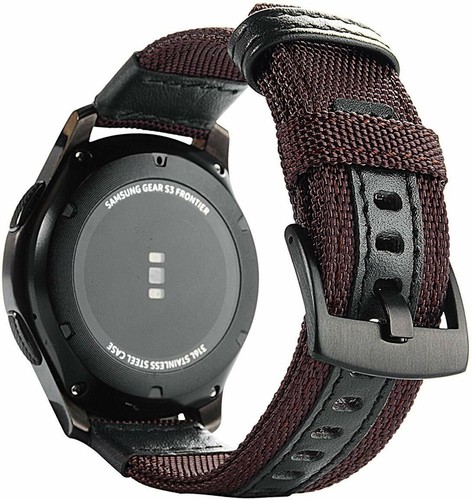Für Samsung Galaxy Watch 3 45 46mm Gear S3 Classic Armband Leder Nylon Segeltuch - Bild 27 von 54
