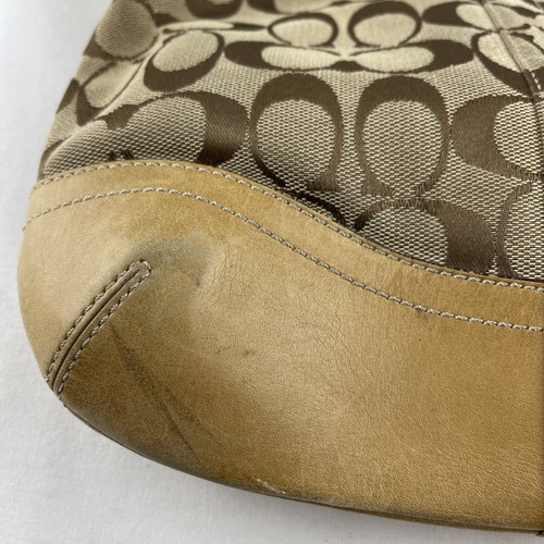 COACH Signature Soho Purse Women's Shoulder Hand Bag Monogram Tan K05M-3574 - Picture 3 of 14