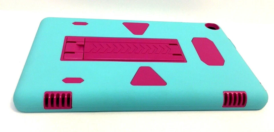 Shockproof Back Stand Cover Case f/Amazon Kindle Fire 7" Tablet 2015 Green&Pink - Image 4 of 4