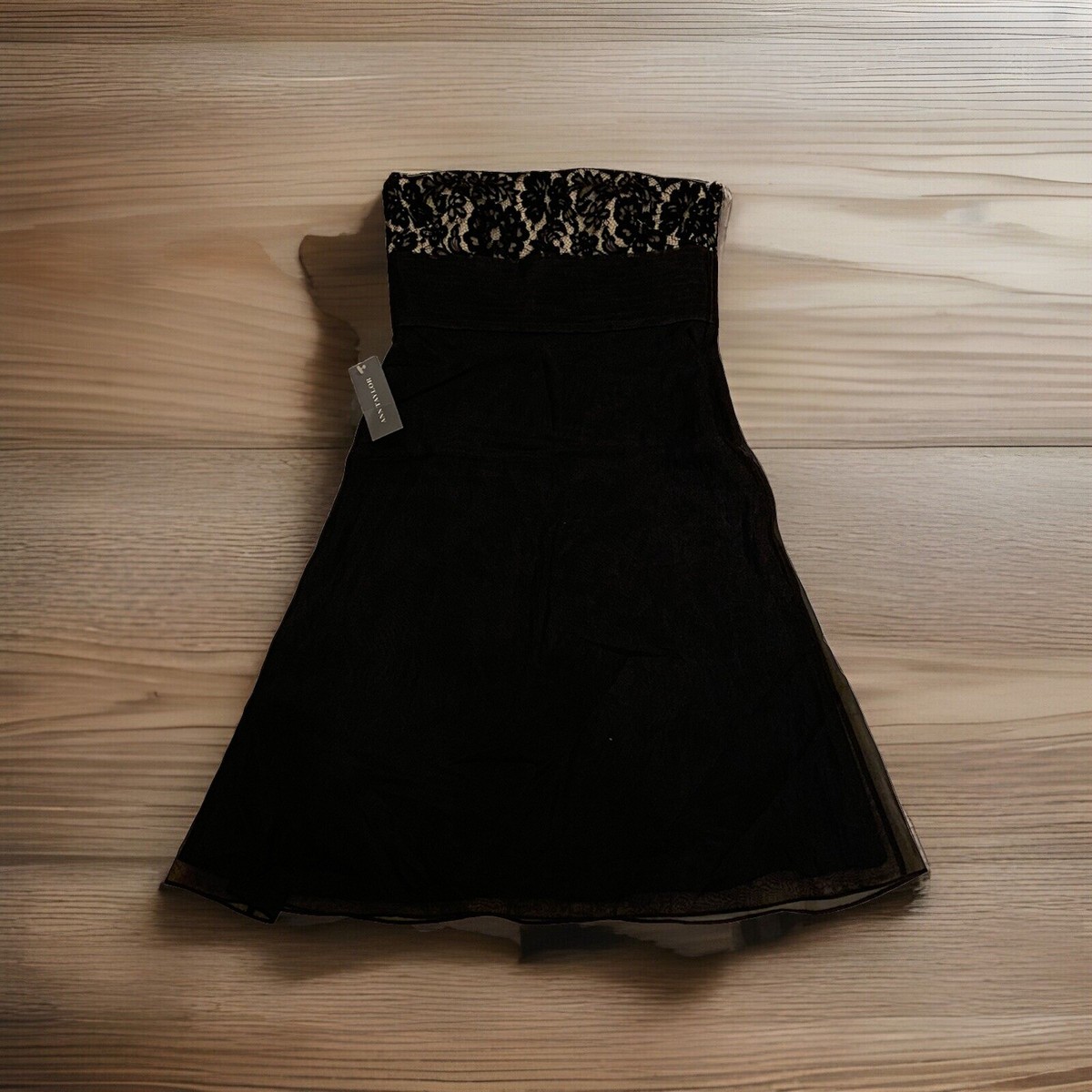 NWT $188 Ann Taylor 100% Silk Cocktail Dress~Size 4~Black~Knee  Length~Strapless