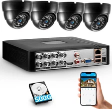 KERUI H.265+ 8CH Surveillance DVR 5MP HD CCTV Dome Security Camera System APP US