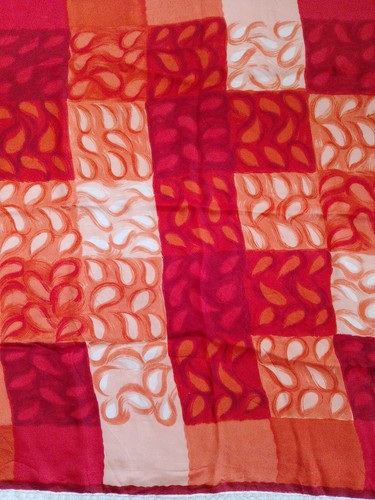 Vintage SILK SCARF Abstract Multicolor 30" x 30" - Picture 3 of 6