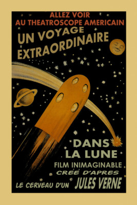 Jules Verne Rocket Ship Vintage Film Space Movie Poster Repro FREE S/H