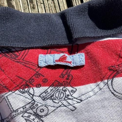 Vtg 90s Polo Shirt Mens L Nautical Stripe Boating Preppy Golf Americana Summer - Picture 6 of 9