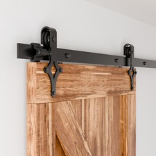 4FT-20FT Sliding Barn Door Hardware Closet Track Kit for 1/2 Wooden Door Rhombus