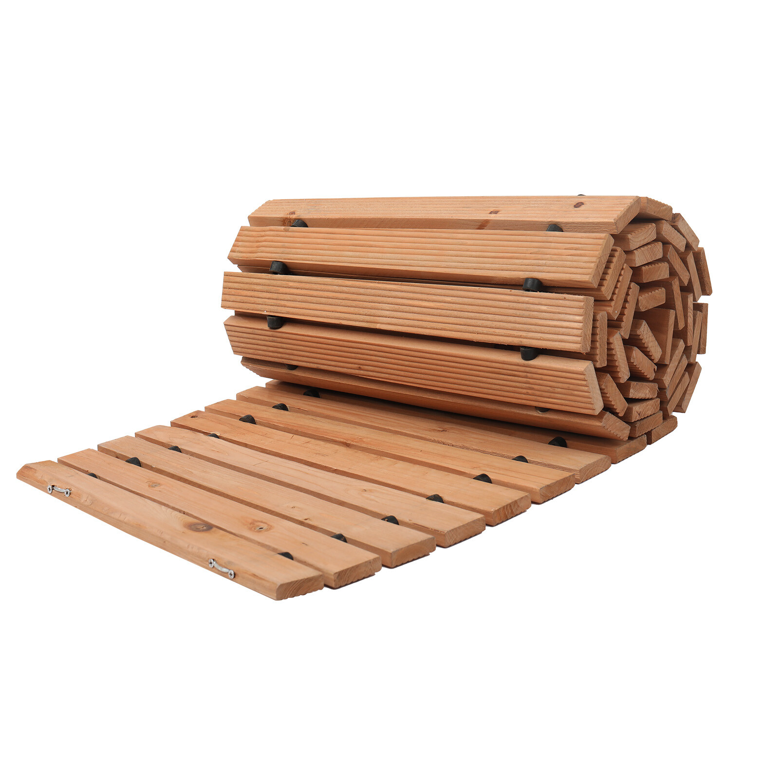 8 ft L x 17 in W Curved Wooden Garden Pathway Roll Out Garden Walkway ...