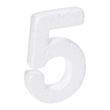 Foam Numbers 5 Numeral EPS White Polystyrene Number 100mm/4 Inch