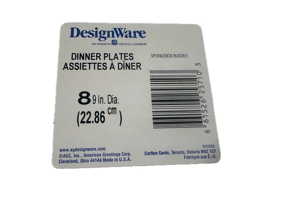 SPONGEBOB BUDDIES PAPER DINNER PLATES 9" DIAMETER 8 ct Pack - PARTY SUPPLIES - Image 4 of 4