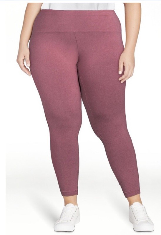 Terra and Sky Women’s Mauve Double Wide Waistband Soft Leggings 1X (16W-18W) NWT