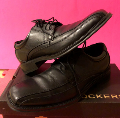 NIB Men's ~Dockers~ Newton Black lace-up Leather Upper Shoes Size: 8 M