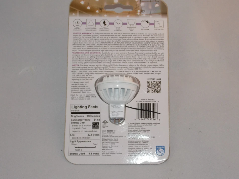 GENUINE 50W 8.5W LED Phillips Indoor Track Light Bulb Bright White GU5.3 MRX16 - Image 2 of 3