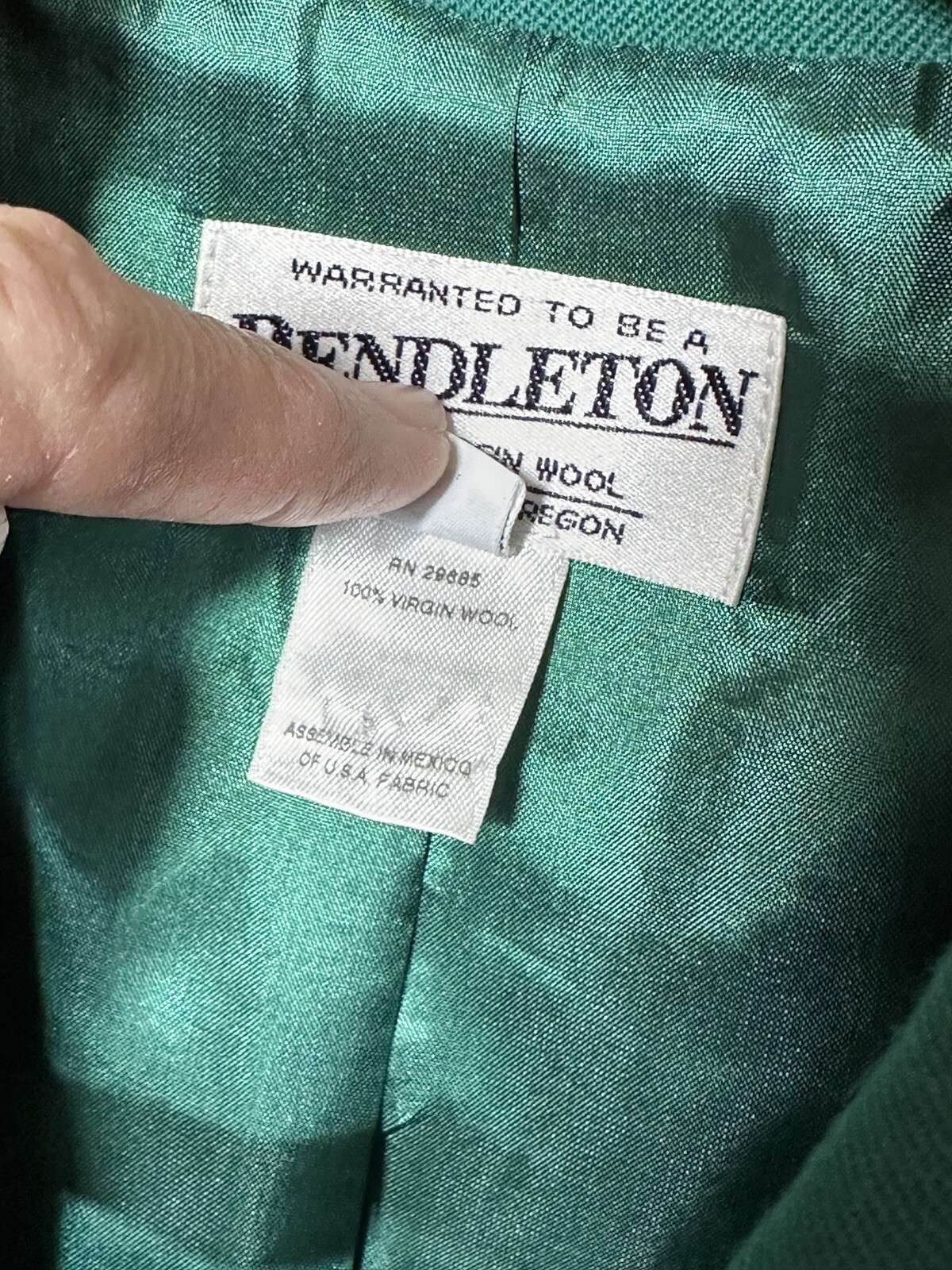 Pendleton 100% Virgin Wool Blazer Christmas GREEN… - image 4