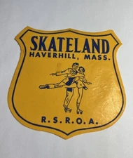 Vintage Roller Skating Rink Sticker Haverhill Skateland MA