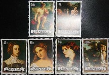 Senegal 1977 641-46 paintings paintings art Rubens Titian Coubert painter MNH