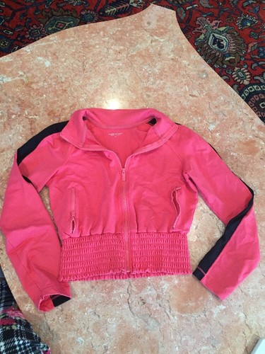 BEBE SPORT PEACH & Black ZIP UP ATHLETIC JACKET SIZE S - Picture 2 of 6
