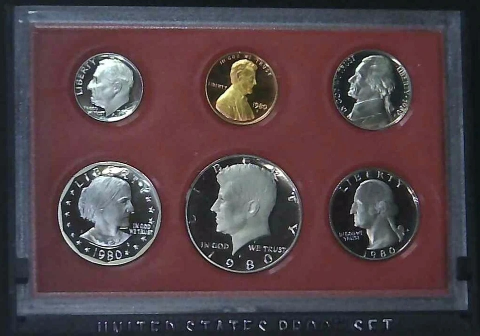 1980-S US Proof Mint Set 6 Coins CLAD 18wtu2101 - Image 3 of 4