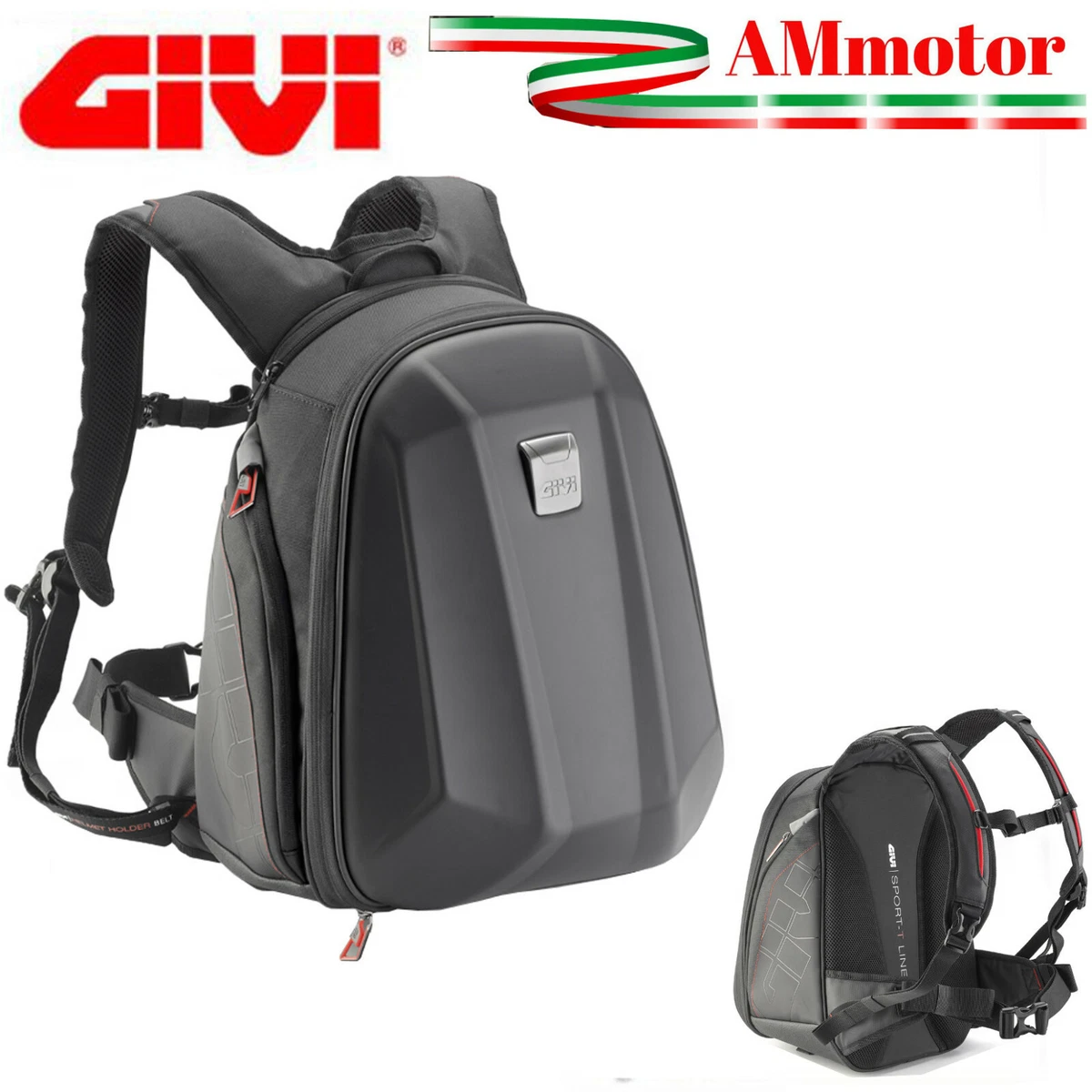 Zaino Da Moto Givi 22 Litri Guscio Termoformato Nero Sportivo Alte velocita