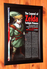 The Legend of Zelda Twilight Princess GameCube promo small poster Ad page Framed