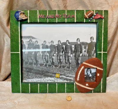 Hard to Find Vintage Russ Berrie Two Photo Football Picture Frame ''Me & my team''