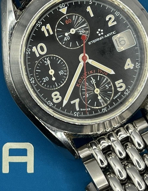 Eterna 1575 41 Kontiki 1958 Steel Man Date ETA Automatic Chronograph  Vintage for sale online | eBay