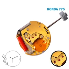 RONDA 775 SWISS🇨🇭 Movement Gray Date Disk at  3, 3 Hands.