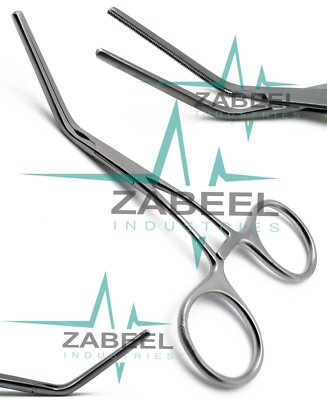 Premium Instruments DeBAKEY Pediatric 5" Multi-Purpose Clamp – Set Of 3 Angled Forceps