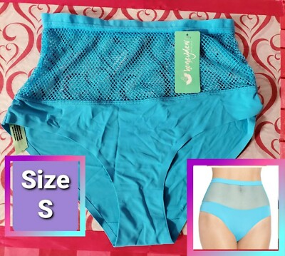 S Sexy Honeydew Intimates Fishnet High Waisted Hipster Panty Sea Breezer Blue